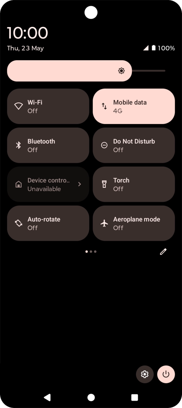 Press the settings icon. Press the settings icon.