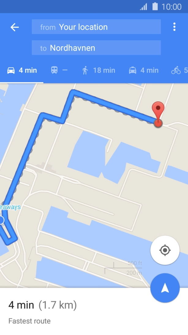 Press the required route.