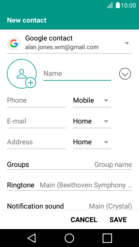 Press the address book drop down list.