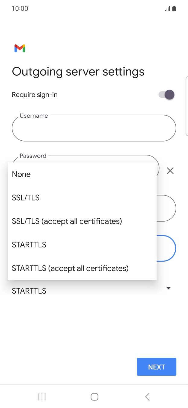Press SSL/TLS. Press SSL/TLS.