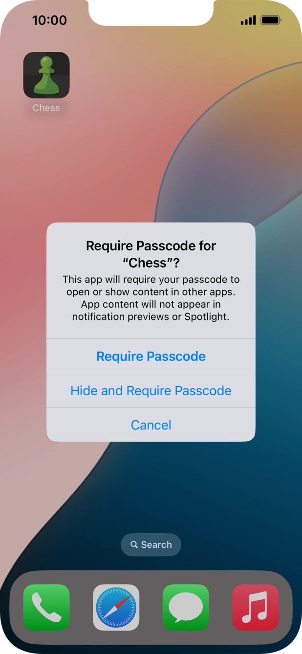 Press Require Passcode. Press Require Passcode.
