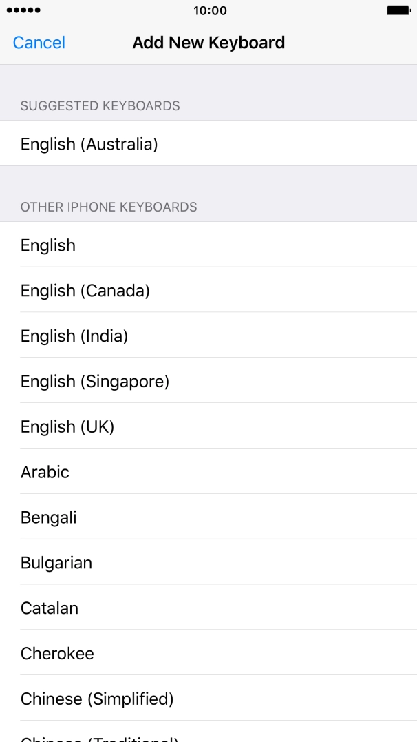 Press the required language to add it.