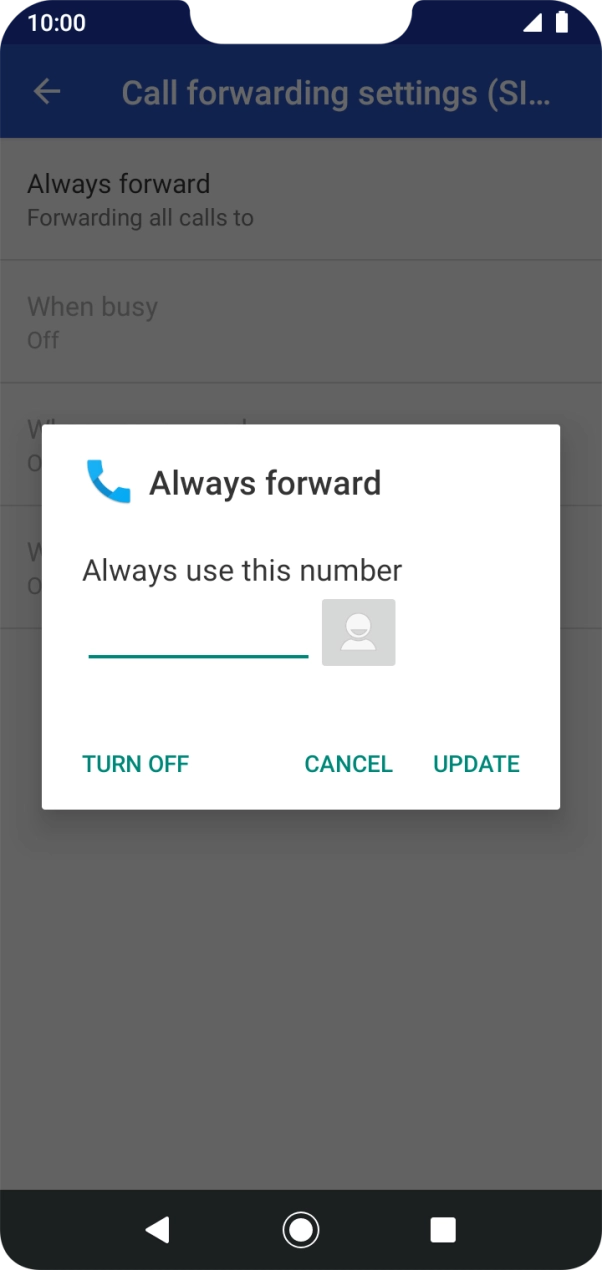 Press TURN OFF.