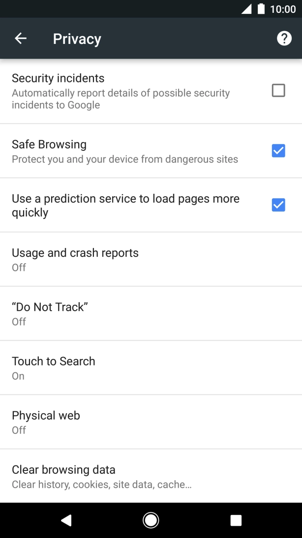 Press Clear browsing data. Press Clear browsing data.