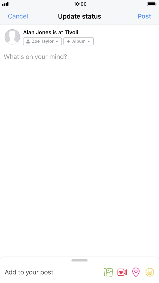 Press the text input field.