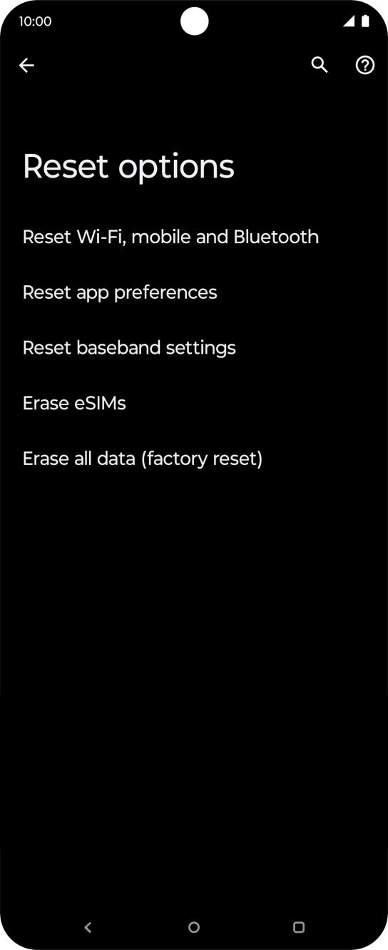 Press Reset Wi-Fi, mobile and Bluetooth. Press Reset Wi-Fi, mobile and Bluetooth.