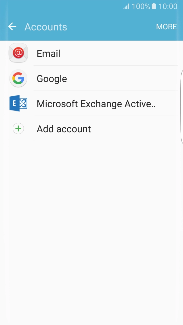 Press Microsoft Exchange ActiveSync. Press Microsoft Exchange ActiveSync.