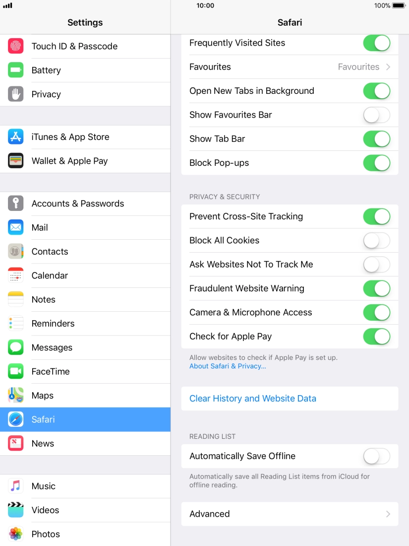 Press Clear History and Website Data. Press Clear History and Website Data.