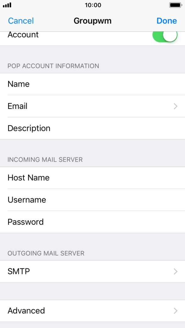 Press SMTP. Press SMTP.