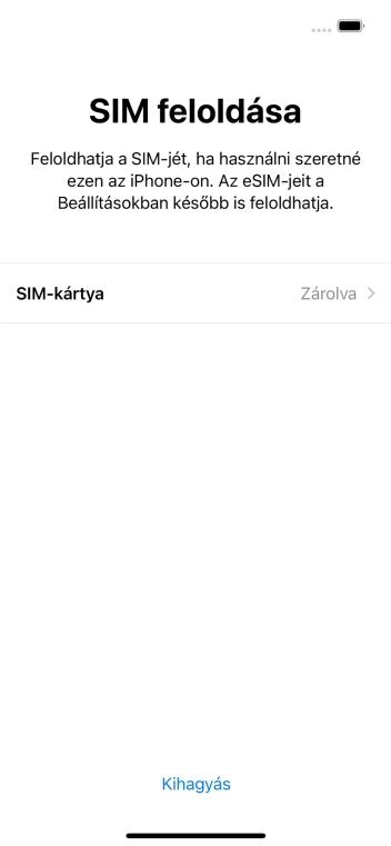 Válaszd a SIM-kártya lehetőséget.