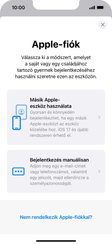 Válaszd a Bejelentkezés manuálisan lehetőséget.