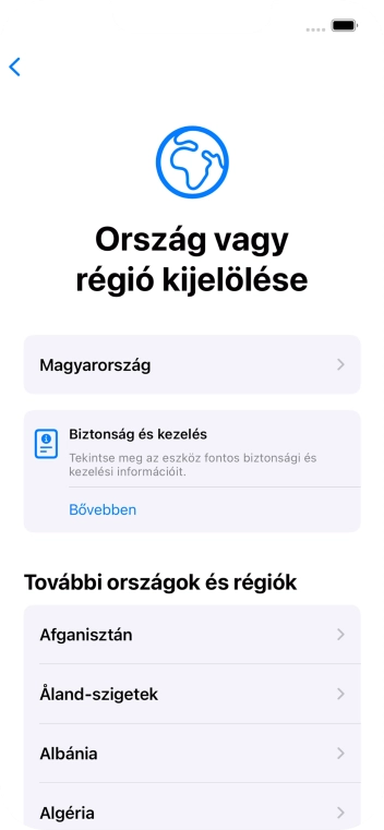 Válaszd ki a kívánt országot vagy régiót.