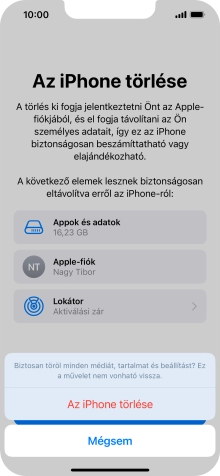 Válaszd Az iPhone törlése lehetőséget.