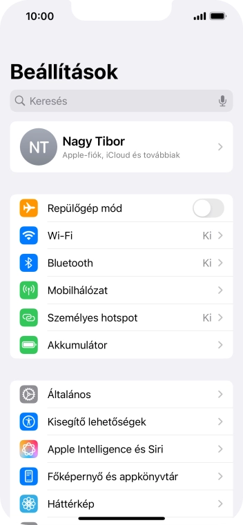 Válaszd a Bluetooth lehetőséget.