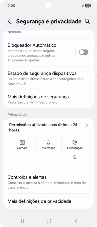 Prima Mais definições de segurança.