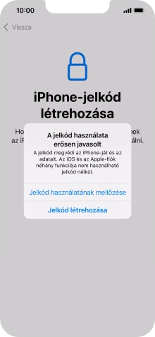 Ha kikapcsolod a funkciót, válaszd a Jelkód használatának mellőzése lehetőséget.