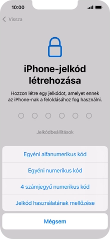 A képernyőzár használatának bekapcsolásához kövesd a képernyőn megjelenő utasításokat, vagy válaszd a Jelkód használatának mellőzése lehetőséget.