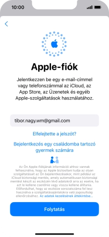 Válaszd a Folytatás lehetőséget.