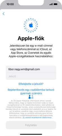 Kattints a Jelszó mezőre, és írd be az Apple ID-d jelszavát.