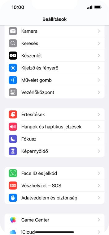 Válaszd a Face ID és jelkód lehetőséget.