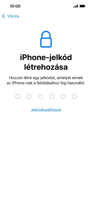 Válaszd a Jelkódbeállítások lehetőséget.