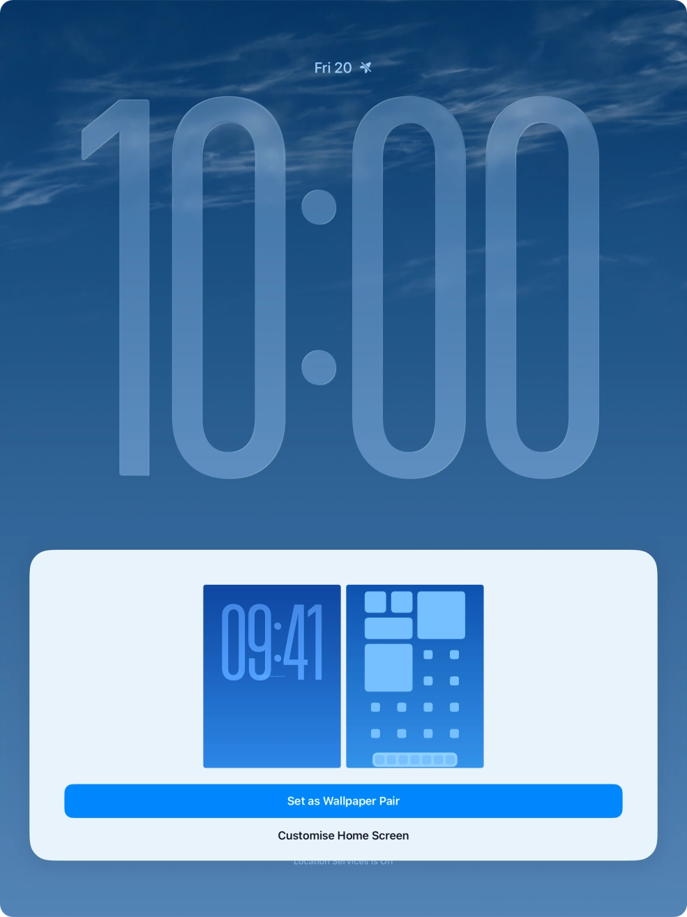 To use the same colour theme on the home screen, press Set as Wallpaper Pair. To use the same colour theme on the home screen, press Set as Wallpaper Pair.