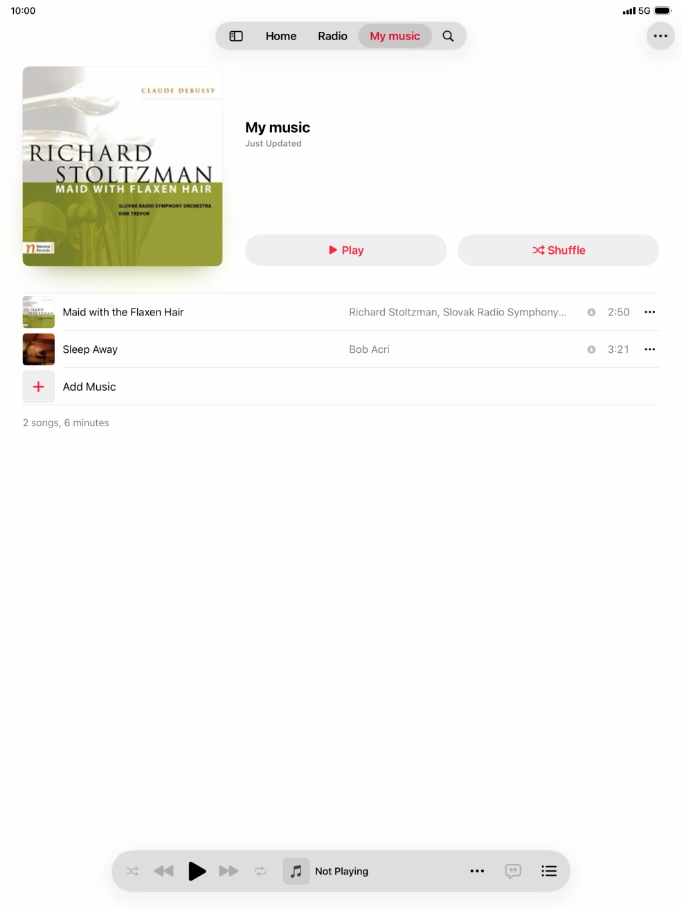 Go to the required category or playlist and press the required audio file.