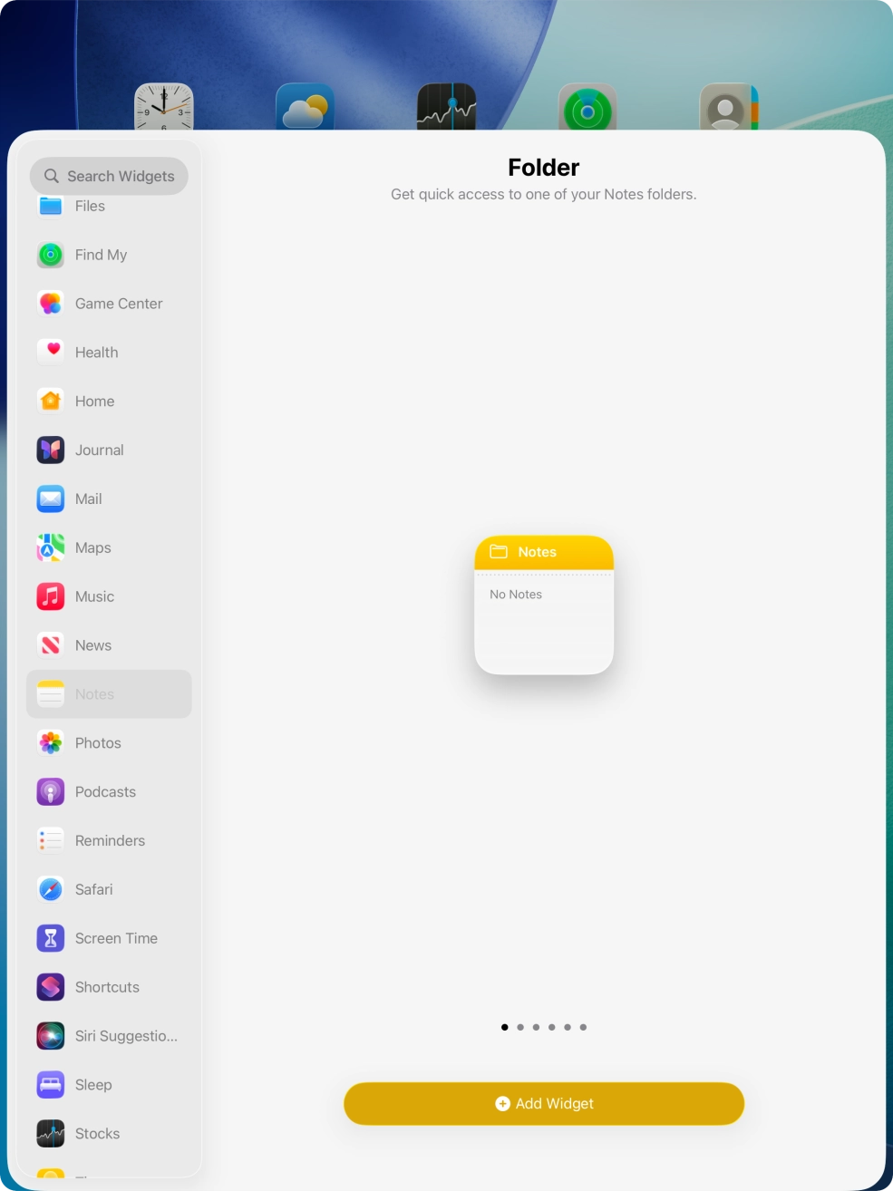 Press Add Widget.