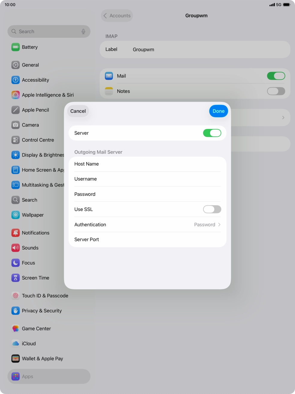 Press the indicator next to 'Use SSL' to turn on the function. Press the indicator next to 'Use SSL' to turn on the function.
