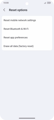 Press Erase all data (factory reset). Press Erase all data (factory reset).
