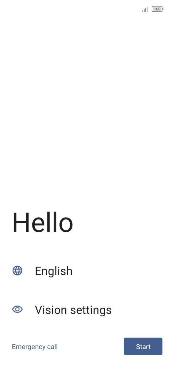 Press the field next to the language icon. Press the field next to the language icon.