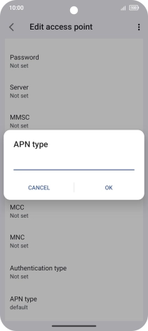 Key in default and press OK. Key in default and press OK.