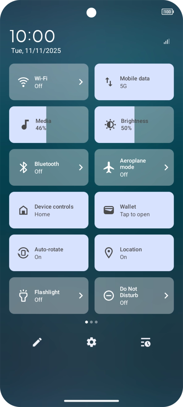 Press the settings icon.