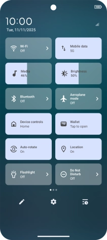 Press the settings icon.