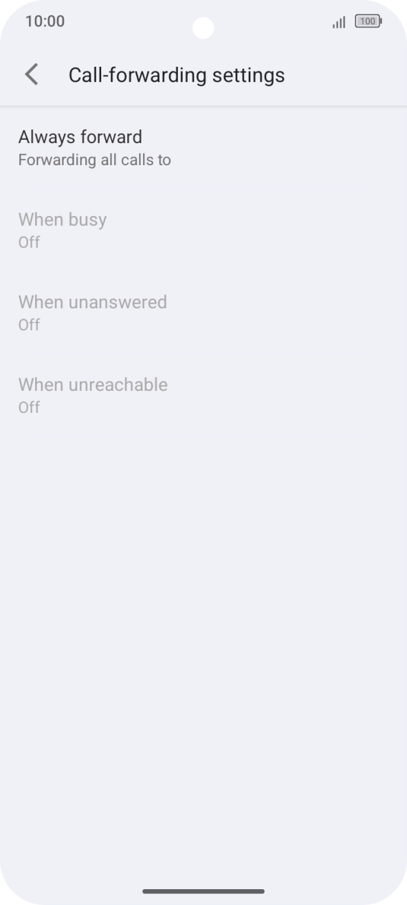 Press the required divert type.