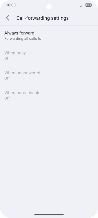 Press the required divert type.