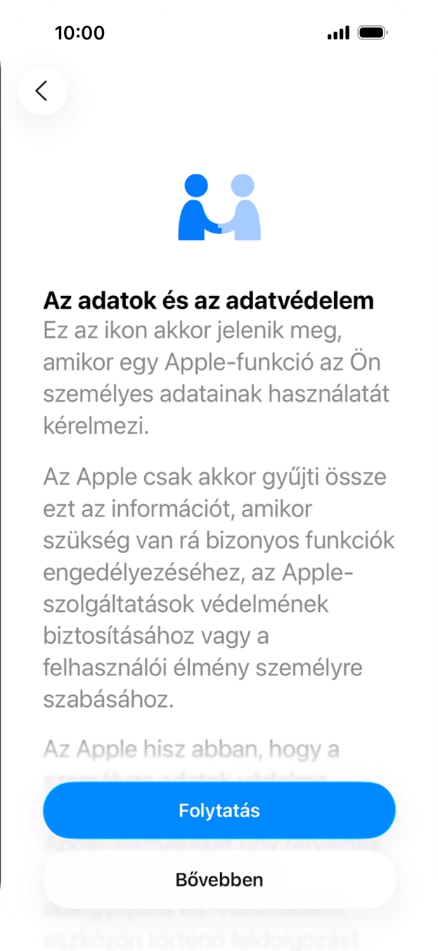 Válaszd a Folytatás lehetőséget.