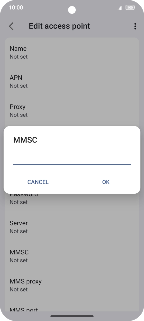 Key in http://mmsc.telstra.com:8002 and press OK.