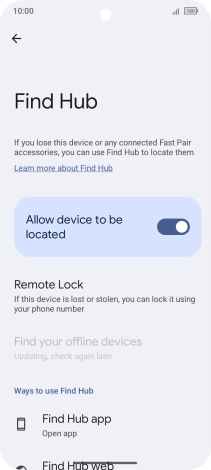 Press the indicator next to 