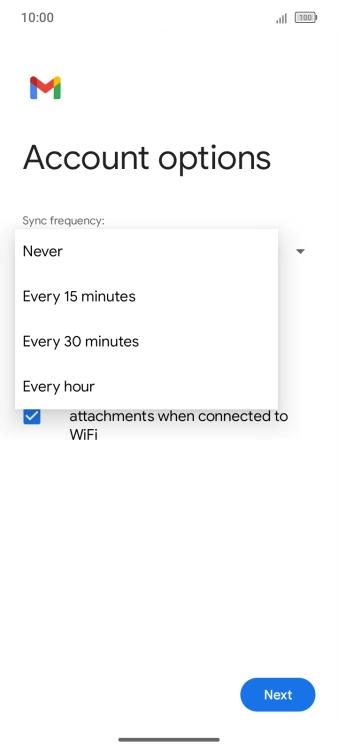 Press the required setting.