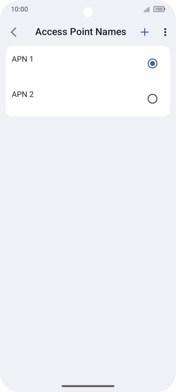 Press the field next to the data connection to activate it.