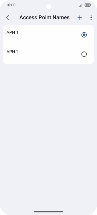 Press the field next to the data connection to activate it. Press the field next to the data connection to activate it.