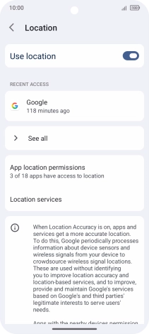 Press App location permissions. Press App location permissions.