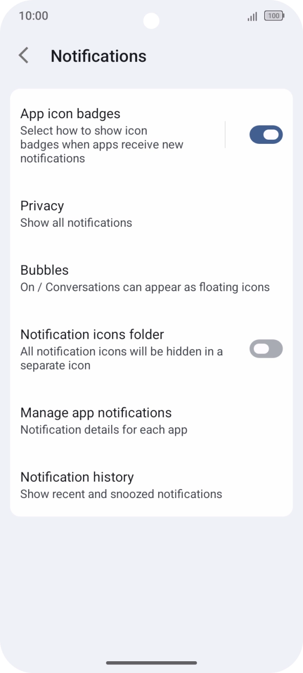 Press Manage app notifications.