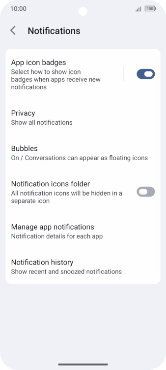 Press Manage app notifications.