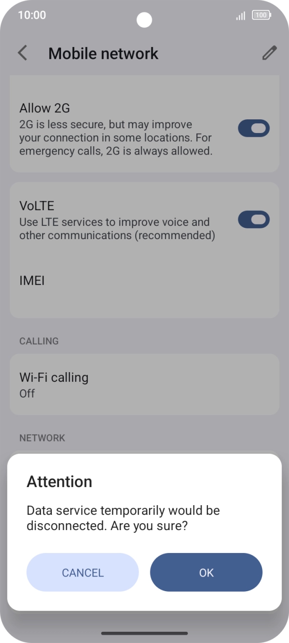 Press OK and your phone will search for networks.