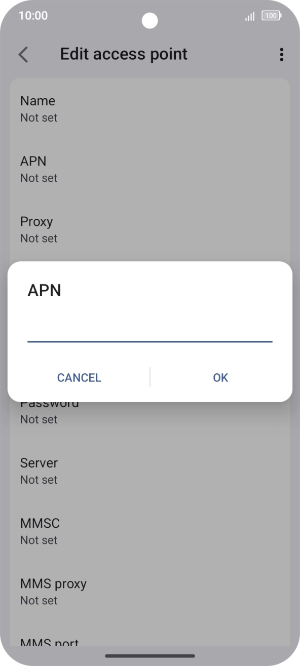 Key in telstra.wap and press OK.