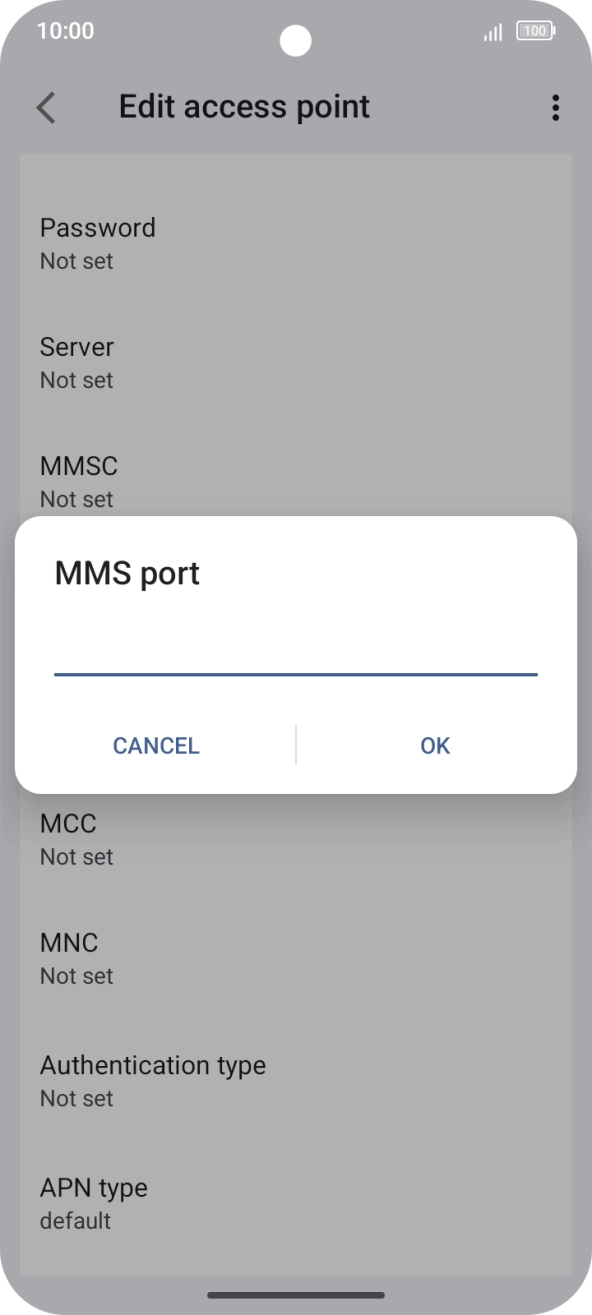 Key in 80 and press OK.