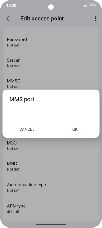 Key in 80 and press OK.