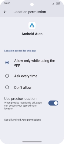 Press the required setting. Press the required setting.